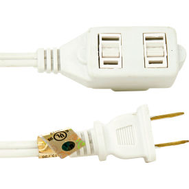 Household Extension Cord, 16/3 Gauge, 13A, 125V, 20'L, White