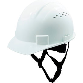 GH326 Vented Cap Style Hard Hat, 4-Point Adjustable Ratchet Suspension, White