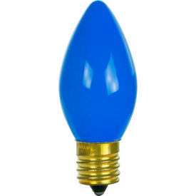 Incandescent Bulb with E17 Intermediate Base, 7W, 120V, Blue, Pack of 25