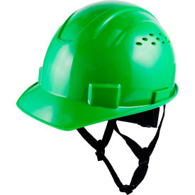 GH326 Vented Cap Style Hard Hat, 4-Point Adjustable Ratchet Suspension, Green