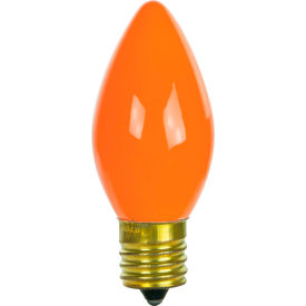 Incandescent Bulb with E17 Intermediate Base, 7W, 120V, Orange, Pack of 25