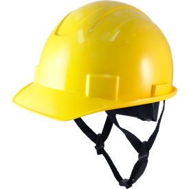 GH327 Non-Vented Cap Style Hard Hat, 4-Point Adjustable Ratchet Suspension, Yellow