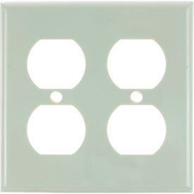 Receptacle Duplex Wall Plate, 2-Gang, Almond, Pack of 12