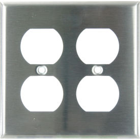 Receptacle Duplex Wall Plate, 2-Gang, Silver, Pack of 12