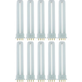 PL U-Bend Fluorescent Bulb, 2GX7 Base, 13W, 720 Lumens, 4100K, Cool White, Pack of 10