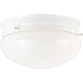 Round Flush Mount Ceiling Light Fixture, 60W, 7-15/16" Diameter, White