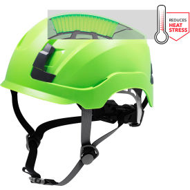 Non-Vented Safety Helmet, 4-Point Adjustable Ratchet Suspension, Green