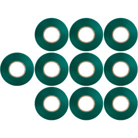 PVC Electrical Tape, 3/4' x 60', Green, Pack of 10