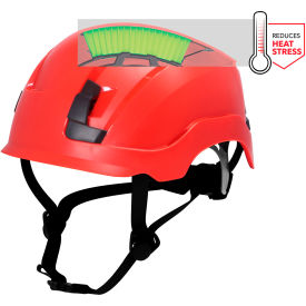 Non-Vented Safety Helmet, 4-Point Adjustable Ratchet Suspension, Red