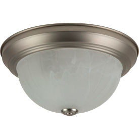 Round Flush Mount Ceiling Light Fixture, 60W, 11-1/4" Dia., Brushed Nickel