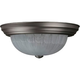 Round Flush Mount Ceiling Light Fixture, 60W, 13-1/4" Dia., Brushed Nickel