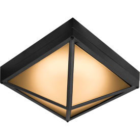 Pyramid Flush Mount Ceiling Light Fixture, 12W, 650 Lumens, 10-1/4"W, Black