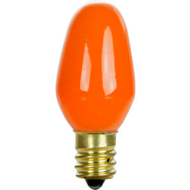 Incandescent Bulb with E12 Candelabra Base, 7W, 120V, Orange, Pack of 12