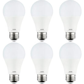 LED A19 Light Bulb, E26 Base, 9W, 810 Lumens, 5000K, Super White, Pack of 6