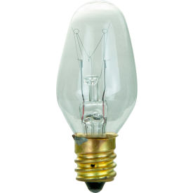 Incandescent Bulb with E12 Candelabra Base, 7W, 120V, Clear, Pack of 12