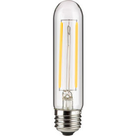 LED T10 Edison Tubular Light Bulb, E26 Base, 2W, 160 Lumens, 40K, Cool White, Pack of 6