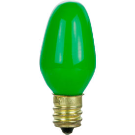 Incandescent Bulb with E12 Candelabra Base, 7W, 120V, Green, Pack of 12