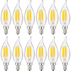 LED CA11 Chandelier Light Bulb, E12 Base, 5W, 600 Lumens, 40K Cool White, Pack of 12