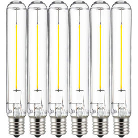 LED T6.5 Filament Light Bulb, E17 Base, 2W, 180 Lumens, 2700K, Warm White, Pack of 6