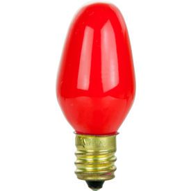 Incandescent Bulb with E12 Candelabra Base, 7W, 120V, Red, Pack of 25