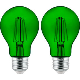 LED A19 Colored Filament Light Bulb, E26 Base, 4.5W, 130 Lumens, Green (Pack of 2)