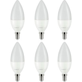 LED B10 Torpedo Frosted Light Bulb, E14 Base, 5W, 470 Lumens, 27K, Warm White, Pack of 6