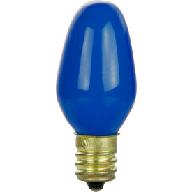 Incandescent Bulb with E12 Candelabra Base, 7W, 120V, Blue, Pack of 25