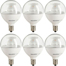 LED G16.5 Clear Globe Light Bulb, E12 Base, 7W, 500 Lumens, 27K, Warm White, Pack of 6