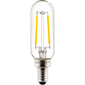 LED T8 Filament Light Bulb, E12 Base, 2W, 130 Lumens, 2700K, Warm White, Pack of 6