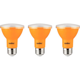 LED PAR20 Colored Recessed Light Bulb, E26 Base, 3W, Amber, Pack of 3