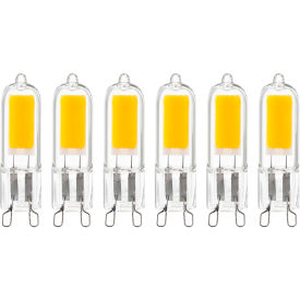 LED G9 Light Bulb, Bi-Pin G9 Base, 2W, 200 Lumens, 3000K, Warm White, Pack of 6