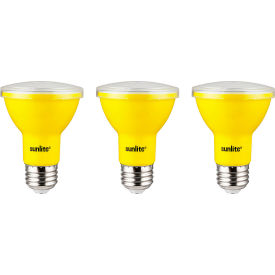 LED PAR20 Colored Recessed Light Bulb, E26 Base, 3W, Yellow, Pack of 3