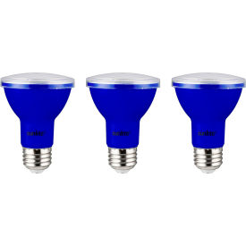 LED PAR20 Colored Recessed Light Bulb, E26 Base, 3W, Blue, Pack of 3