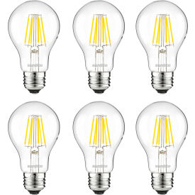 LED A19 Edison Light Bulb, E26 Base, 5.5W, 600 Lumens, 3000K, Warm White, Pack of 6