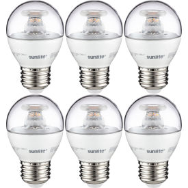 LED G16 Clear Globe Light Bulb, E26 Base, 7W, 500 Lumens, 2700K, Warm White, Pack of 6