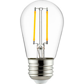 LED S14 String Filament Light Bulb, E26 Base, 2W, 200 Lumens, 2200K, Amber, Pack of 6