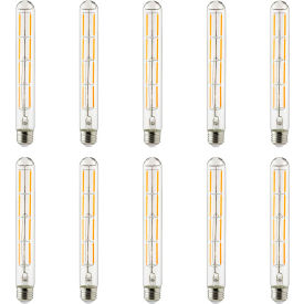 LED T10 Filament Light Bulb, E26 Base, 6W, 570 Lumens, 2700K, Soft White, Pack of 10