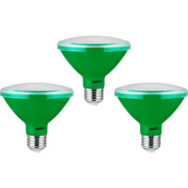 LED PAR30 Short Neck Colored Recessed Light Bulb, E26 Base, 8W, Green, Pack of 3