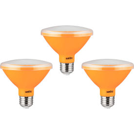 LED PAR30 Short Neck Colored Recessed Light Bulb, E26 Base, 8W, Amber, Pack of 3