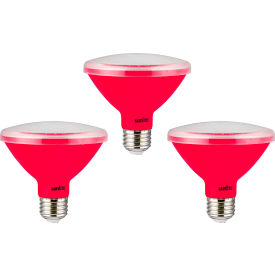 LED PAR30 Short Neck Colored Recessed Light Bulb, E26 Base, 8W, Red, Pack of 3