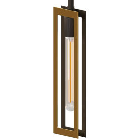 Pendant Light Fixture, E26 Base, 40W, Black/Gold