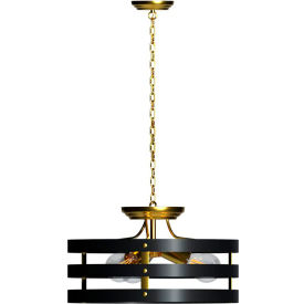 Ambiate Cage Pendant Light Fixture, E26 Base, 40W, Black/Gold