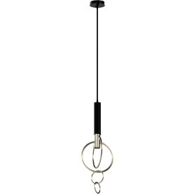 Ambiate Trapezio Modern Pendant Light Fixture, E26 Base, 40W, Black/Brushed Nickel