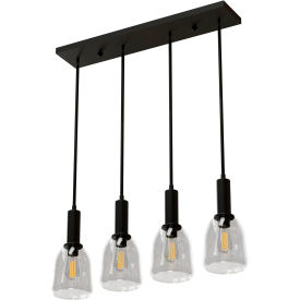 Ambiate Talia Quad Cluster Pendant Light Fixture, E26 Base, 40W, Black