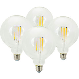 LED G40 Edison Globe Light Bulb, E26 Base, 8.5W, 800 Lumens, 2200K, Amber, Pack of 4