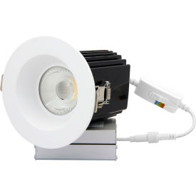 LED Round Regressed Downlight Fixture, 18W, 1360 Lumens, 4-1/2"Dia., White