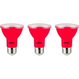 LED PAR20 Colored Recessed Light Bulb, E26 Base, 3W, Red, Pack of 3