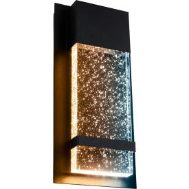 LED Outdoor Raindrop Wall Sconce Light Fixture, 12W, 600 Lumens, Black