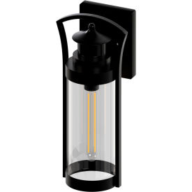 Ambiate Crespa Lantern Style Outdoor Wall Sconce Light Fixture, E26 Medium Base, 40W, Black