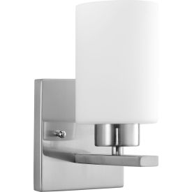 Modern Cylinder Vanity Light Fixture, 60W, 4-3/4"L, Brushed Nickel